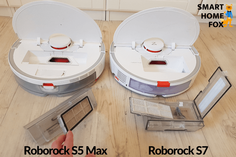 HEPA фильтры Roborock S7 и S5 Max лежат рядом друг с другом